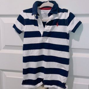 Boys Ralph Lauren Polo Romper, 9 Months